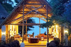 The restaurant at Brovad Sands, Bugala Island, Uganda