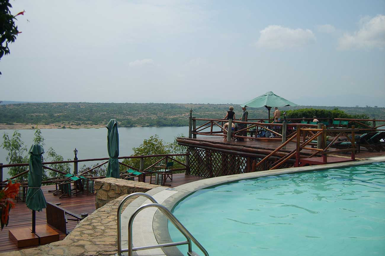 Mweya lodge overlooking Kazinga Channel