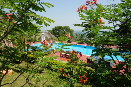 Park View Safari Lodge swimming pool, Queen Elizabeth National Park, Uganda