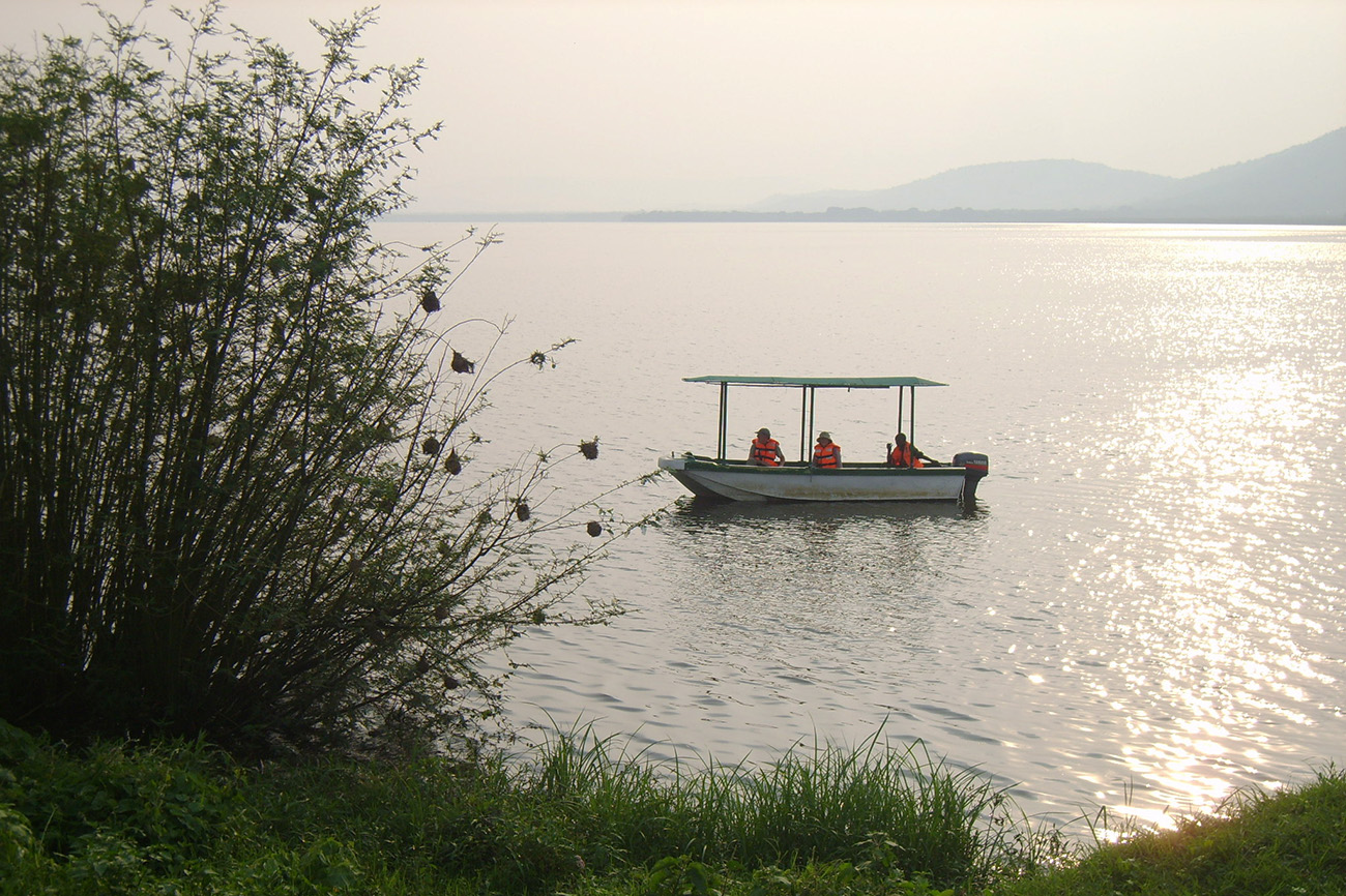 Boat on Lake Mburo, Uganda