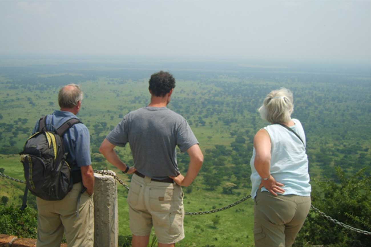 Group hike on Uganda Safari