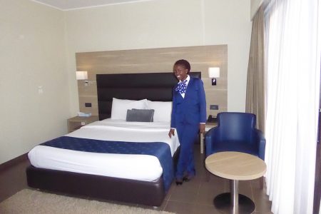 Urban City Blue hotel double room, Kampala, Uganda