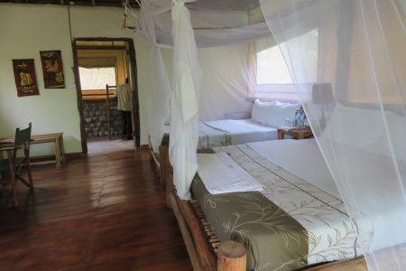 Ishasha Jungle Lodge twin cottage in Queen Elizabeth National Park, Uganda
