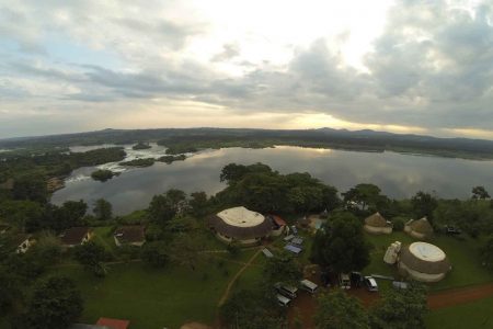 Aerial view of The Haven Eco Lodge Jinja