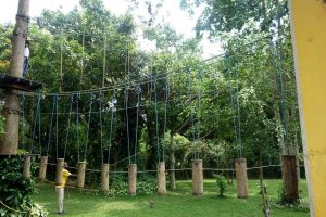 The High Ropes course at Lakeside Adventure Park, Uganda