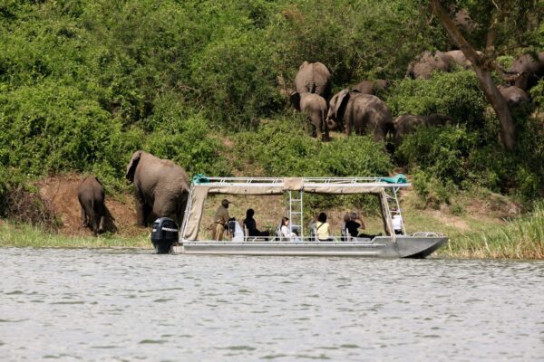 Enjoy a relaxing boat cruise on kazinga channel Guests enjoy a relaxing boat cruise on Kazinga channel in Uganda