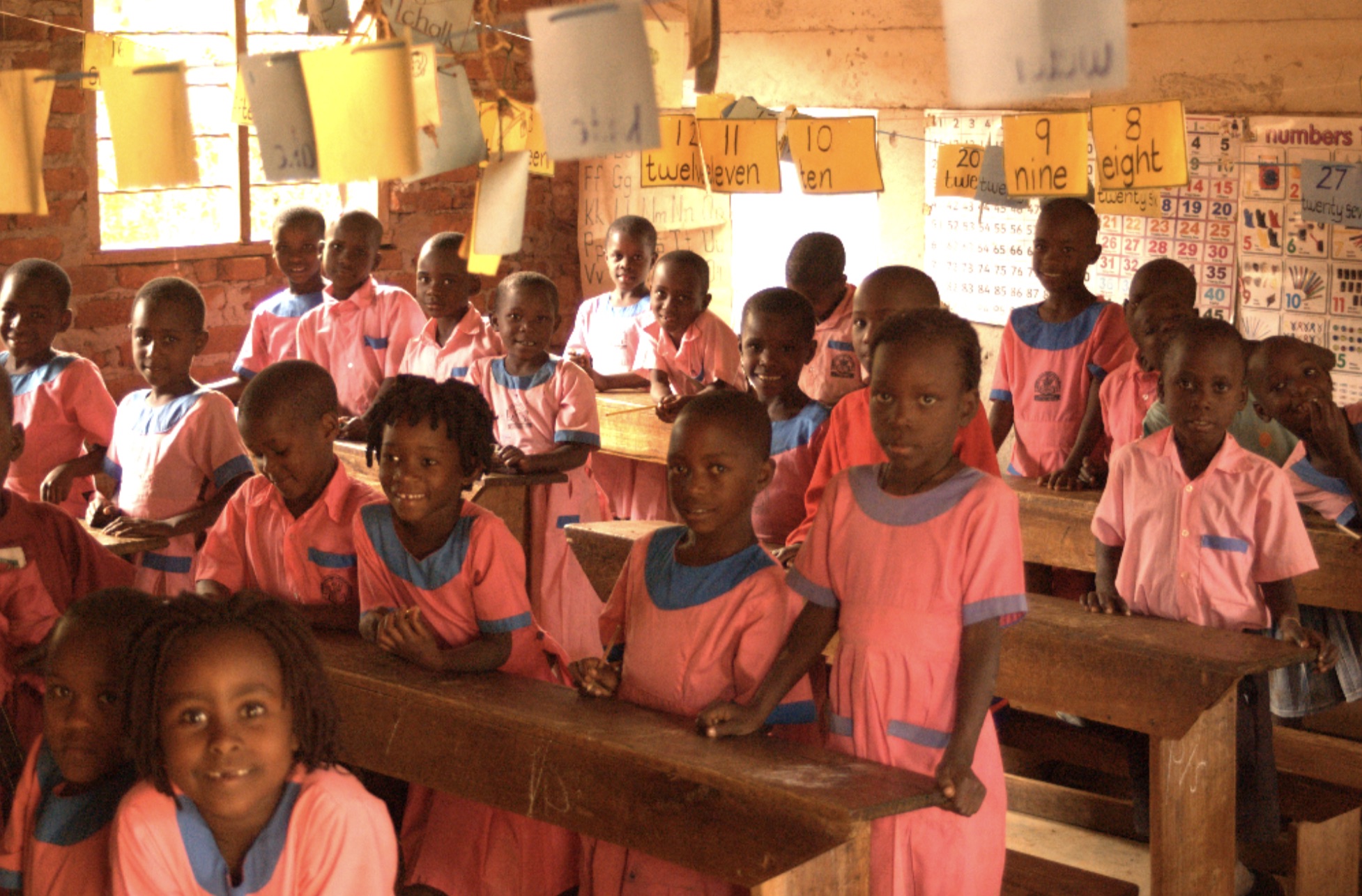 Pupils at a school Pupils at a school in Uganda that families can visit on a safari in Uganda